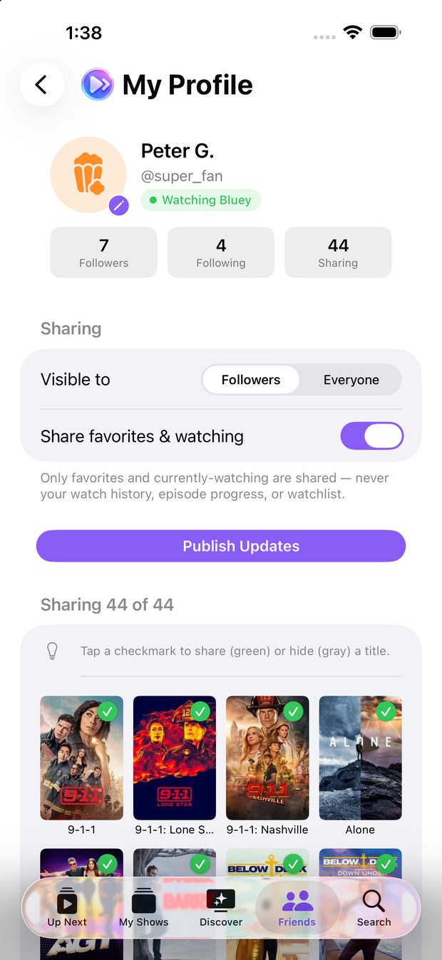 Profile & sharing